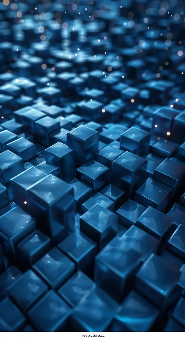 Abstract Blue Cubes Background