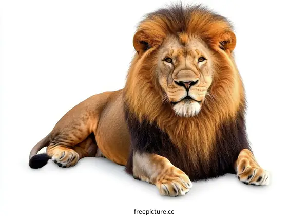 Majestic Lion Lying Down Portrait