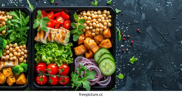 Grilled Chicken and Vegetable Meal Prep Containers