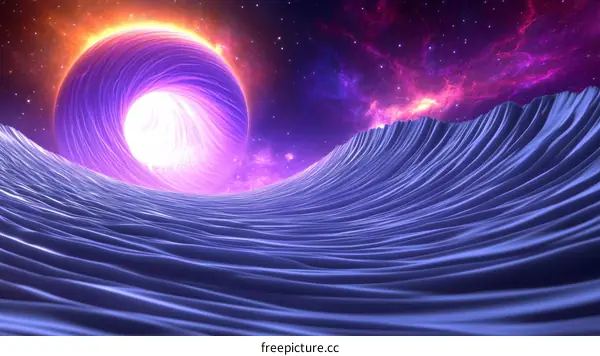 Cosmic Wave Nebulae Abstract Artwork