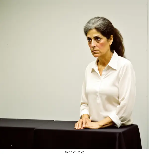 Portrait of a woman with dark hair and light skin