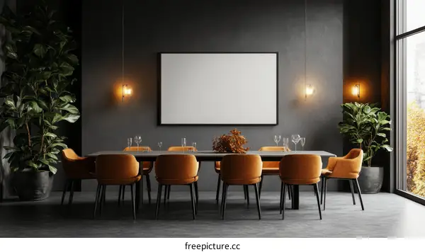 Modern Dining Room Interior Design Mockup