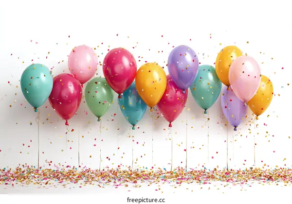 Colorful Balloons and Confetti Celebration