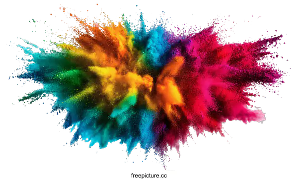 [Transparent Background PNG]Colorful Powder Explosion Abstract Art