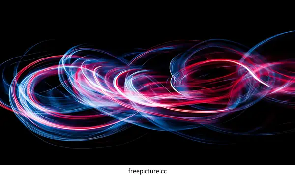 Abstract Light Trails on Black Background