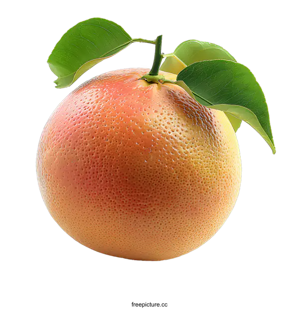[Transparent Background PNG]Fresh Grapefruit with Leaves