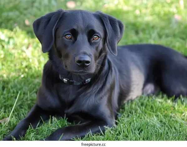 Black Labrador Retriever in Grass
