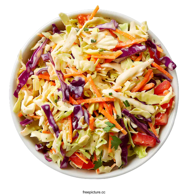 [Transparent Background PNG]coleslaw salad with red cabbage and carrots