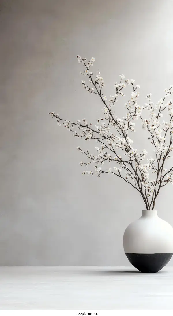 Elegant Vase with Blossoms in a Modern Setting