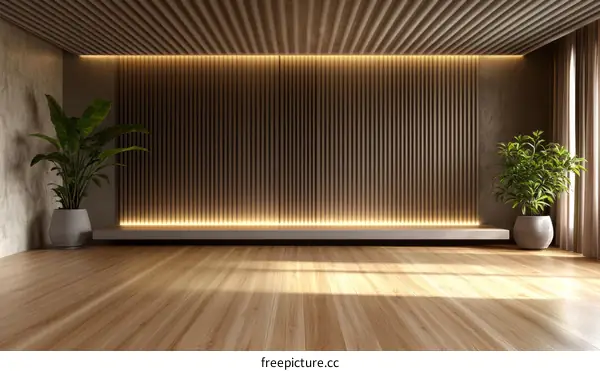 Modern Minimalist Wooden Wall Interior Design