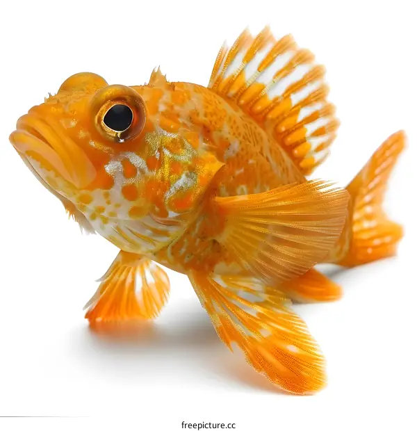Orange fish on white background
