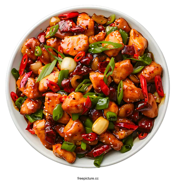 [Transparent Background PNG]Spicy Chicken Stir Fry with Vegetables