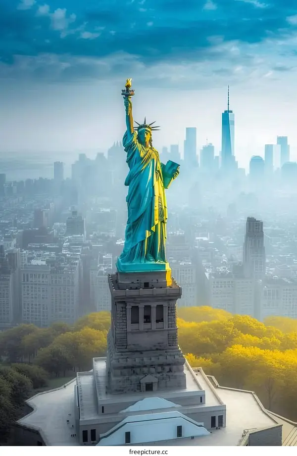 Statue of Liberty and New York City