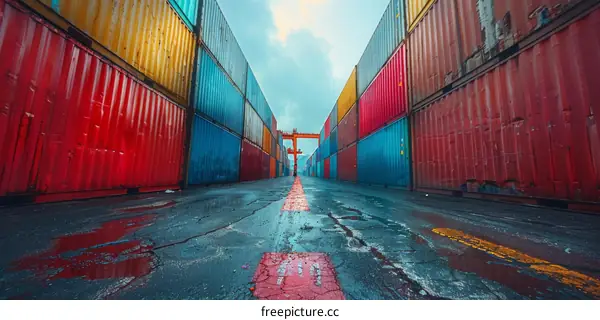 Colorful Shipping Container Terminal