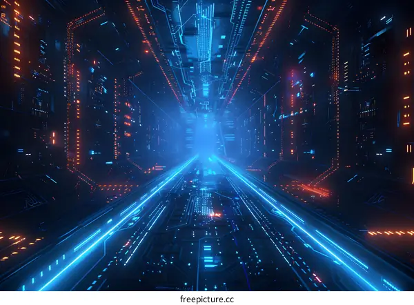 futuristic technology tunnel