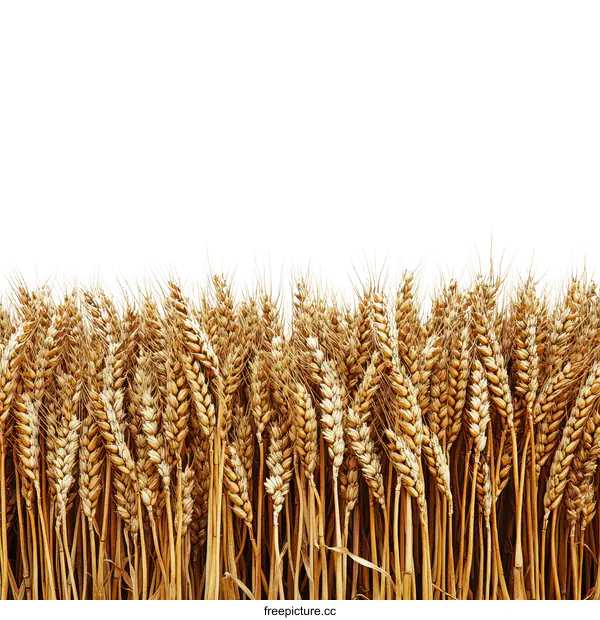 [Transparent Background PNG]Golden Wheat Ears on White Background