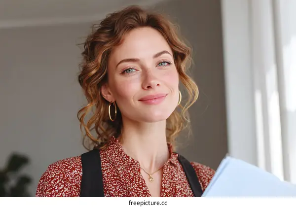 Confident Woman with Documents