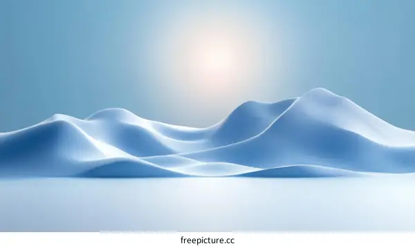 Abstract Light Blue Mountains Landscape