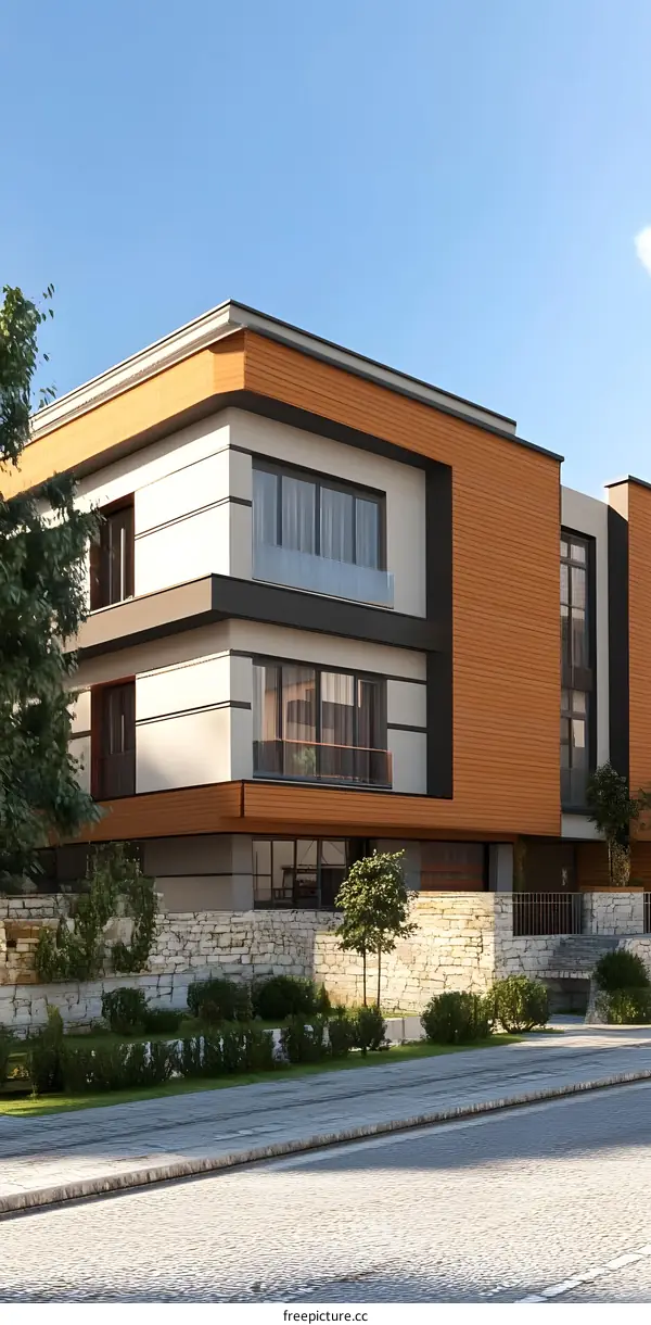 Modern Architecture House Design with Wood Panels