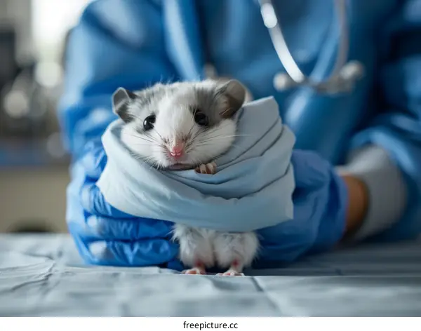 Veterinarian Examining Rodent