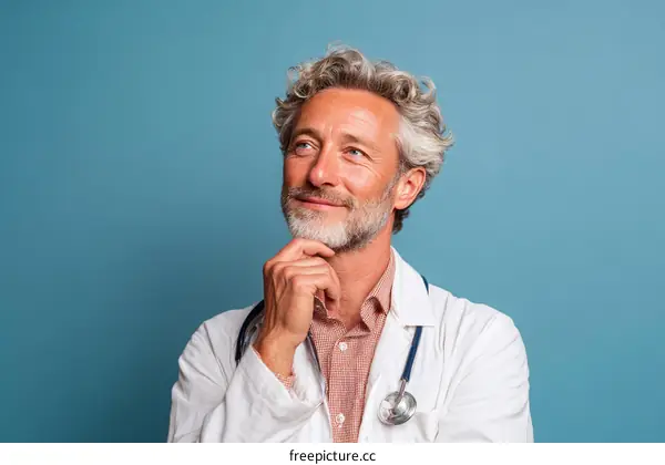 Thoughtful Doctor in Medical Portrait