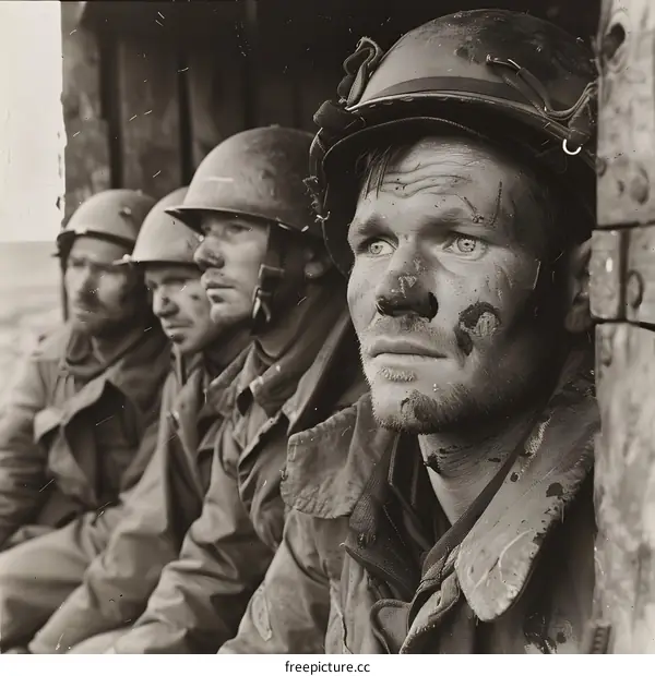 A group of American soldiers during World War II