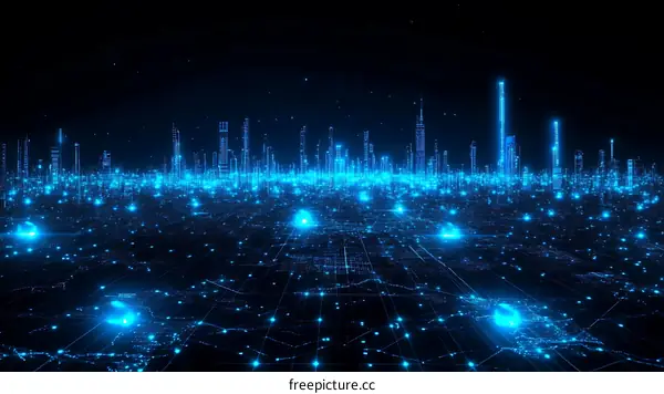 Abstract Digital Cityscape Illustration