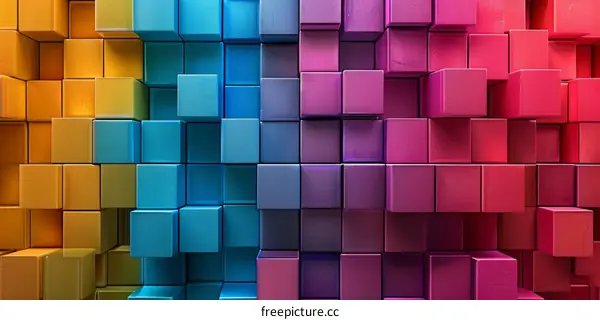 Colorful Geometric 3D Cubes