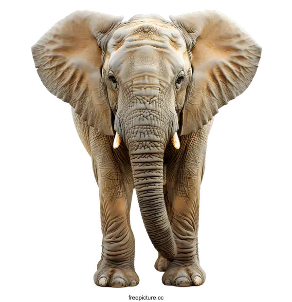 [Transparent Background PNG]African Elephant on White Background
