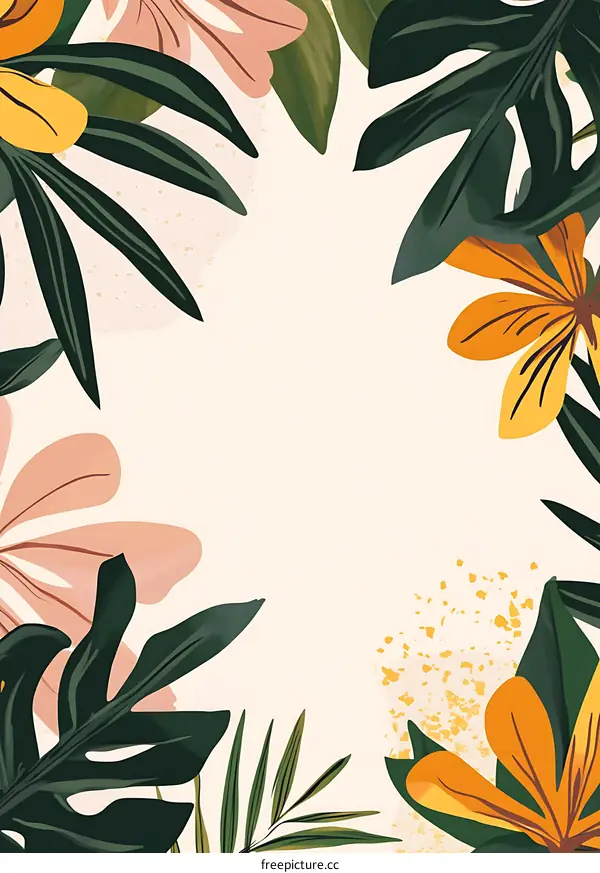 Tropical Floral Illustration Background Design