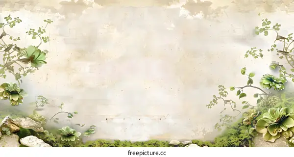 Floral Green Watercolor Background