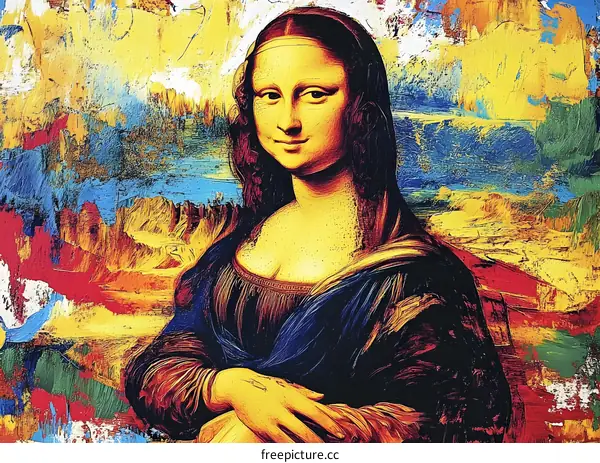 Mona Lisa Painting in Abstract Style