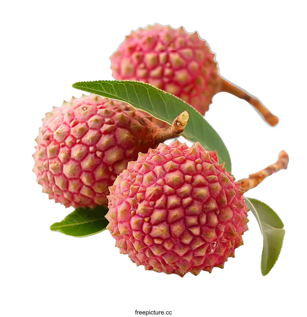 [Transparent Background PNG]Fresh Lychees on White Background