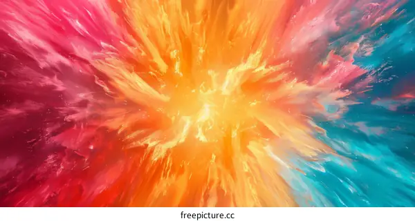 Vibrant Abstract Painting in Full Color