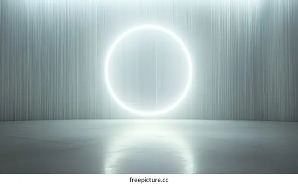 Empty Modern Minimalist Neon Circle Stage