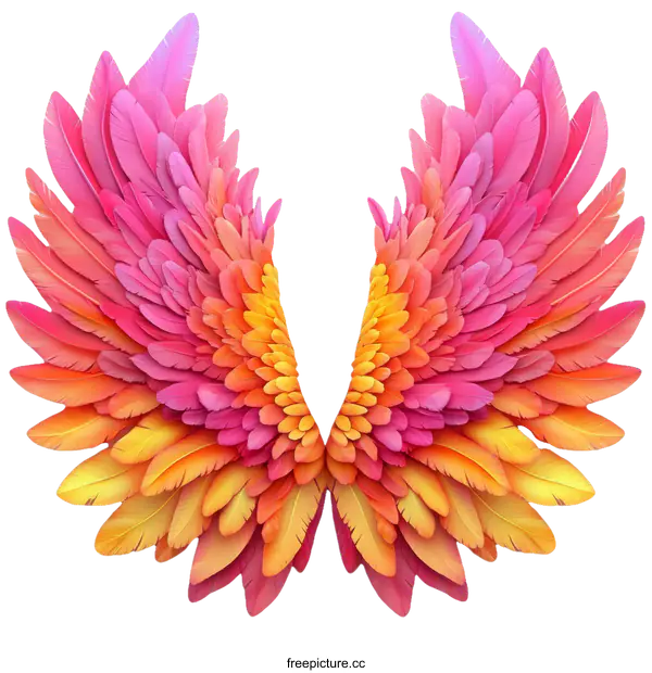 [Transparent Background PNG]Colorful  Angel Wings Illustration