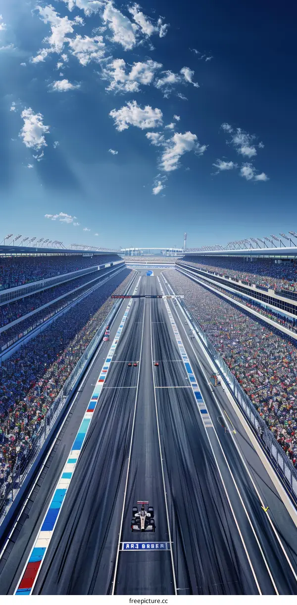 Formula One cars racing on a track