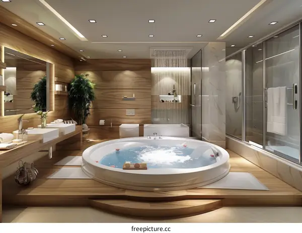 Modern Luxury Bathroom with Jacuzzi