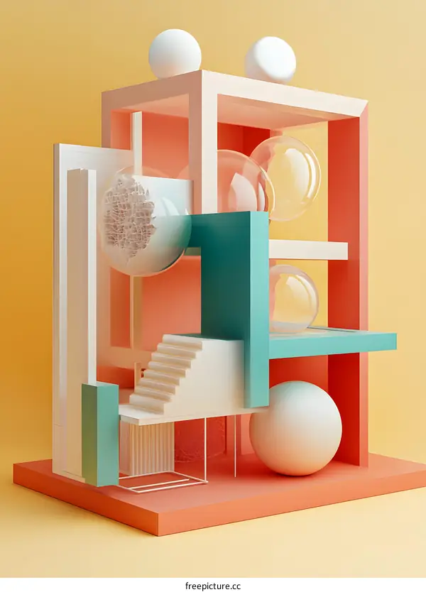 Abstract 3D Geometric Shapes With Spheres