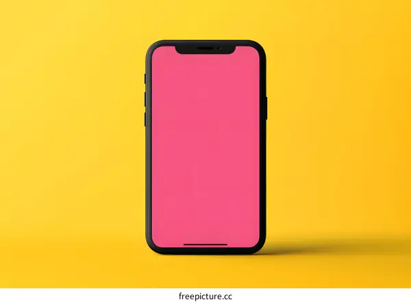 Modern Smartphone Mockup on Yellow Background