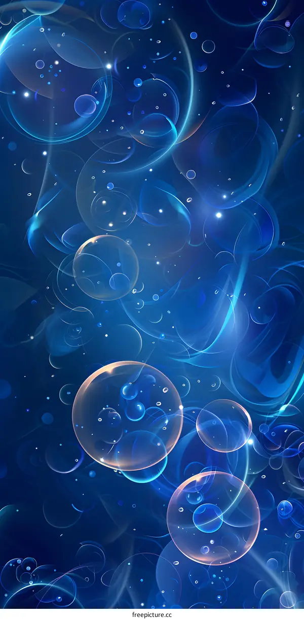 Blue Spheres Floating in Water