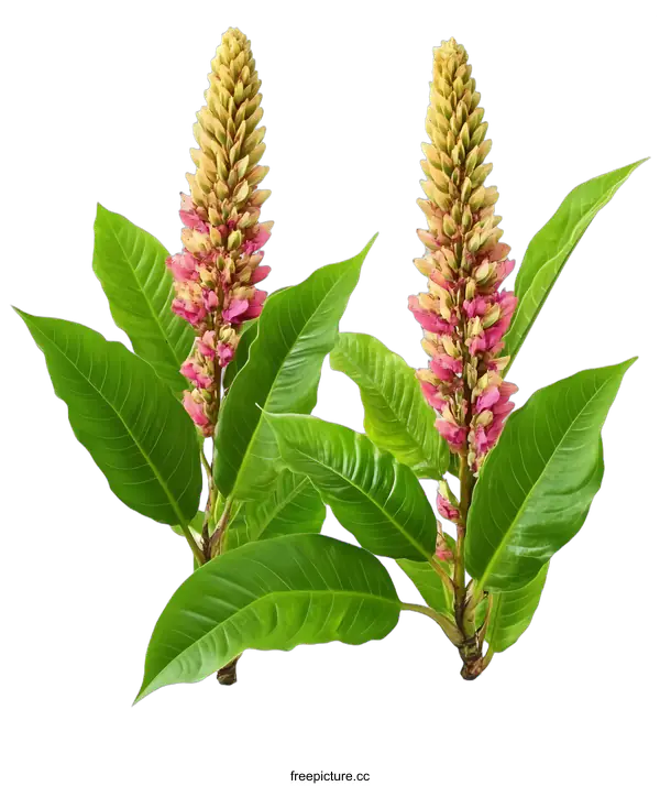 [Transparent Background PNG]Pink and Green Flower with White Background