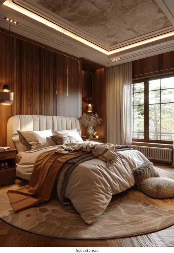 Elegant Bedroom Interior Design Illustration