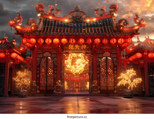 Chinese new year temple fair