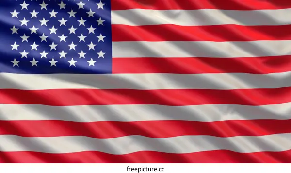 Waving flag of the United States of America