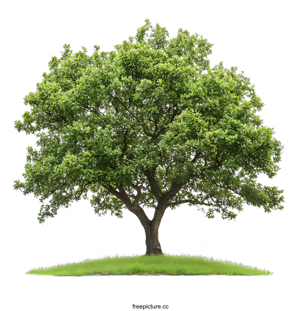 [Transparent Background PNG]Green Tree on a Patch of Grass