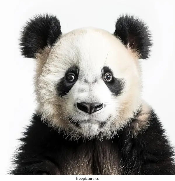 A close-up of a panda's face