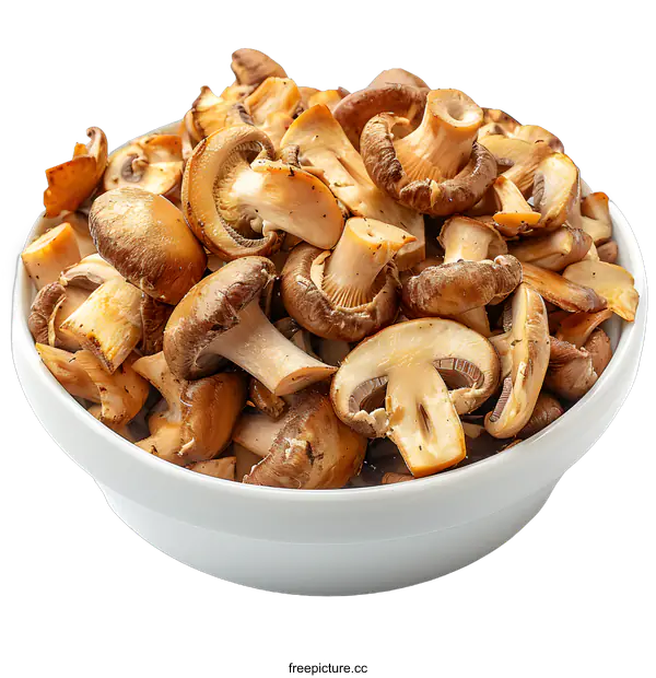 [Transparent Background PNG]bowl of assorted mushrooms