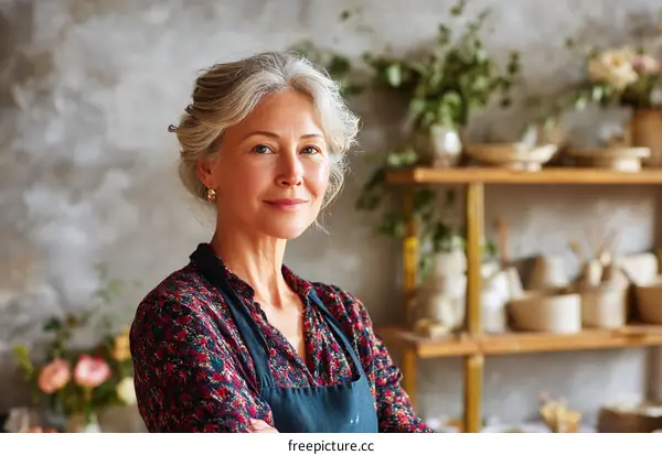 Confident Senior Woman in a Creative Studio