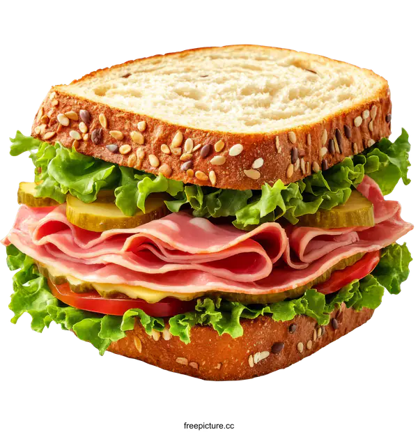 [Transparent Background PNG]Delicious Gourmet Sandwich with Layers of Flavor